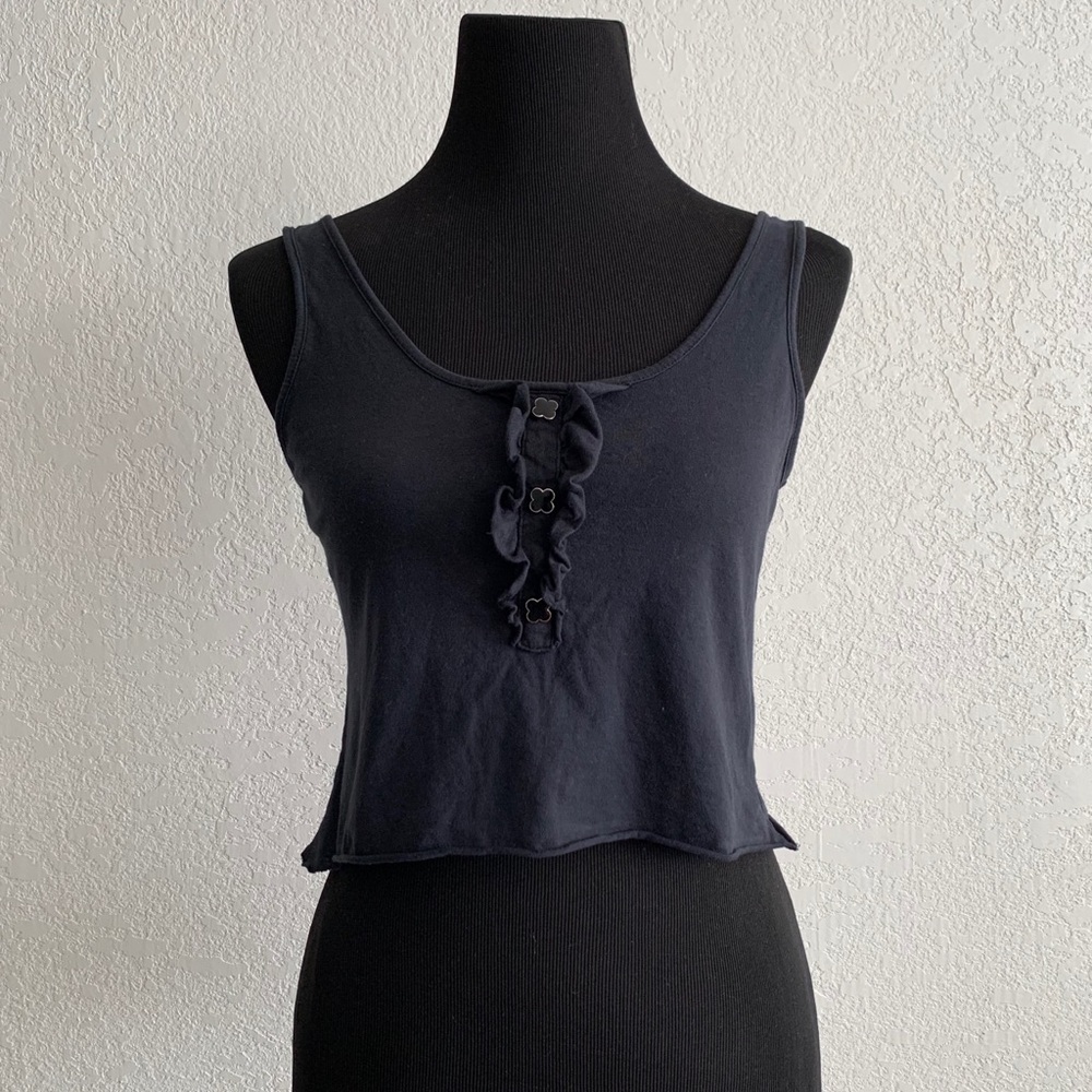 Black Crop Top Tank Top